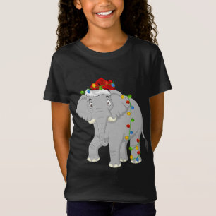 Elephant Animal Lover Xmas Santa Hat Elephant Chri T-Shirt