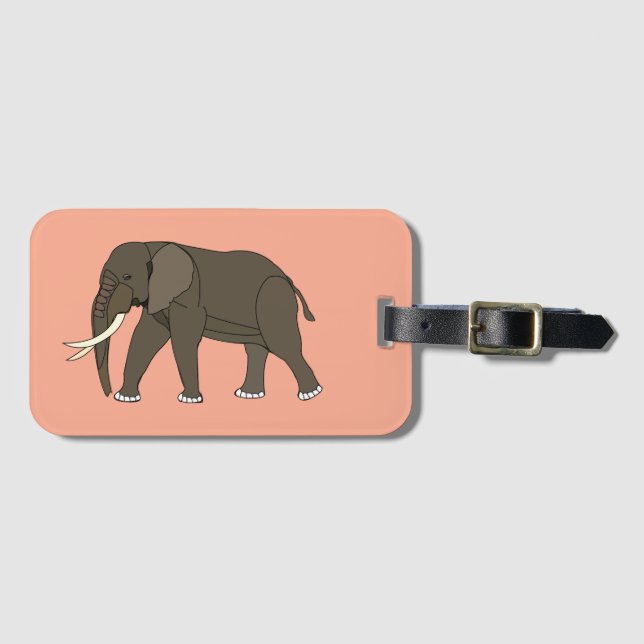 Elephant Animal Luggage Tag (Front Horizontal)