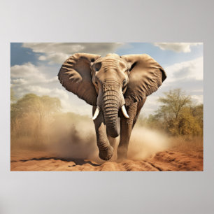 Elephant Animal Nature Majestic Wild Poster