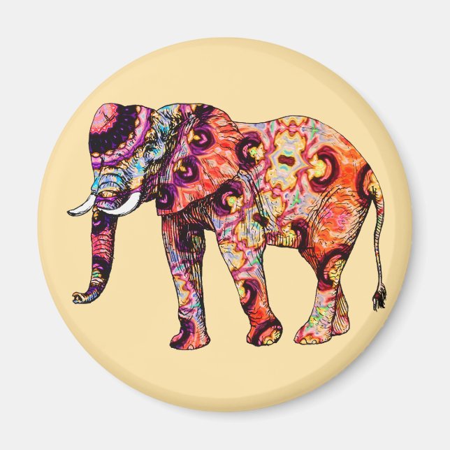 Elephant Animal Traditional Chinese Patterns  Magnet (Front)