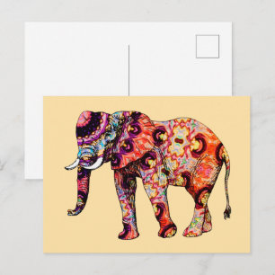 Elephant Animal Traditional Chinese Patterns  Postcard