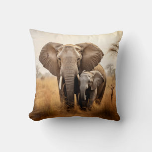 Elephant Animal Wild Beauty Freedom Wilderness Art Cushion