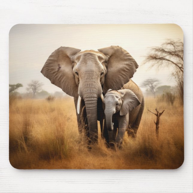 Elephant Animal Wild Beauty Freedom Wilderness Art Mouse Pad (Front)