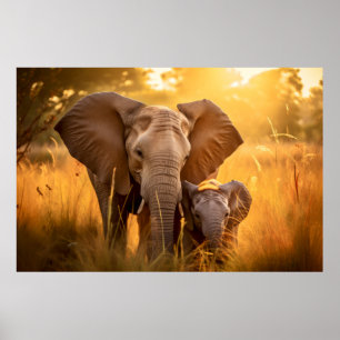 Elephant Animal Wild Beauty Freedom Wilderness Art Poster
