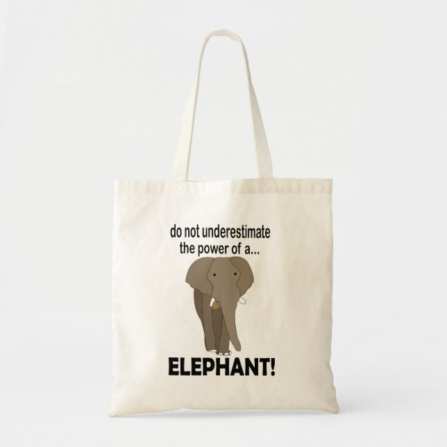 Elephant Animal Wildlife Funny Elephant Tote Bag (Front)