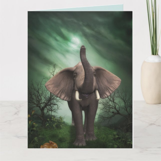ELEPHANT ART BIRTHDAY CARD (Front)