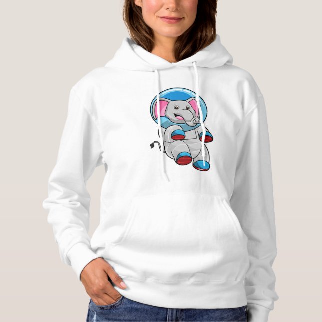 Elephant as Astronaut in Glass sphere Hoodie (Front)