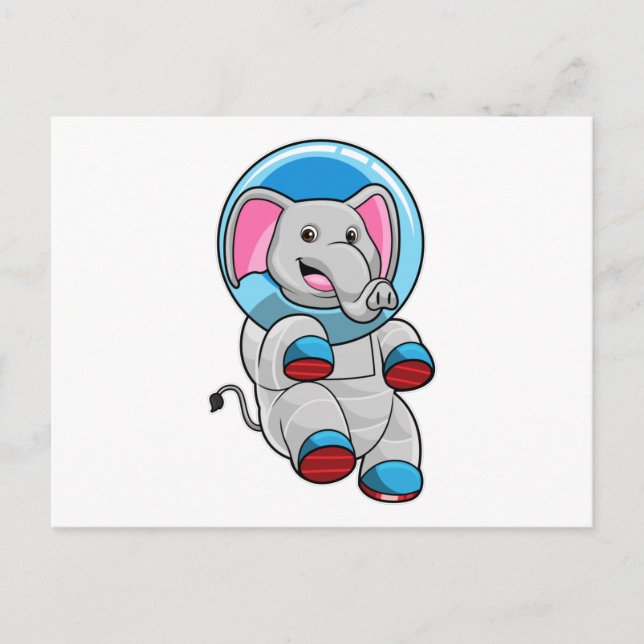 Elephant as Astronaut in Glass sphere Postcard (Front)