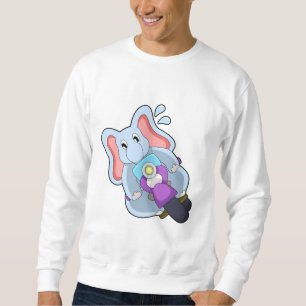 Elephant as Biker with Motorcycle.PNG Sweatshirt