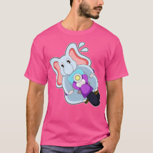 Elephant As Biker With Motorcycle  T-Shirt