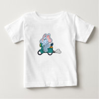 Elephant as Biker with Scooter