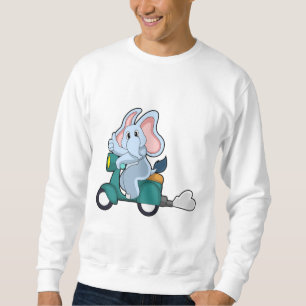 Elephant as Biker with Scooter Sweatshirt