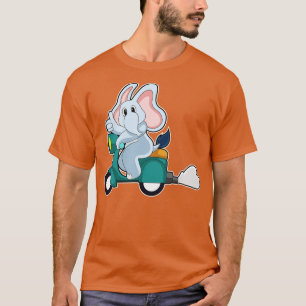 Elephant As Biker With Scooter  T-Shirt