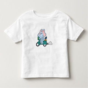 Elephant as Biker with Scooter Toddler T-Shirt