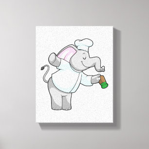 Elephant as Chef with Salt shaker Canvas Print