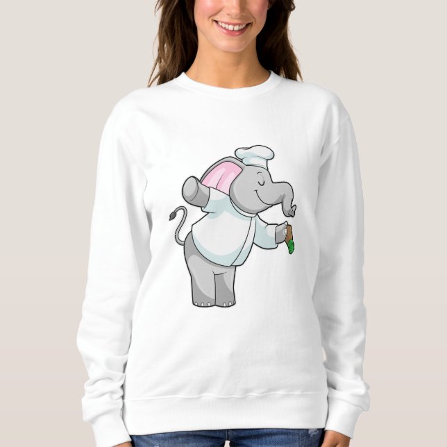 Elephant as Chef with Salt shaker Sweatshirt (Front)