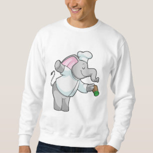 Elephant as Chef with Salt shaker Sweatshirt