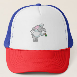 Elephant as Chef with Salt shaker Trucker Hat