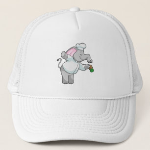 Elephant as Chef with Salt shaker Trucker Hat