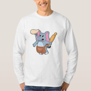 Elephant as Cook with Rolling pin & Dough T-Shirt