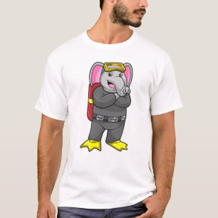 Elephant as Diver with Diving goggles T-Shirt