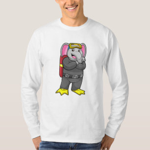 Elephant as Diver with Diving goggles T-Shirt