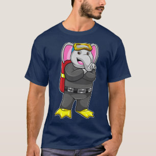 Elephant as Diver with Diving goggles T-Shirt