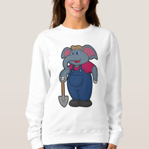 Elephant as Farmer with Shovel Sweatshirt