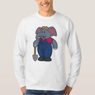 Elephant as Farmer with Shovel T-Shirt