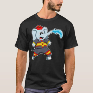 Elephant as Firefighter with Hose 3 T-Shirt