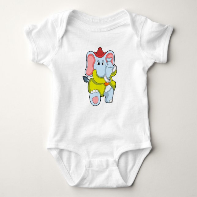 Elephant as Firefighter with Proboscis Baby Bodysuit (Front)