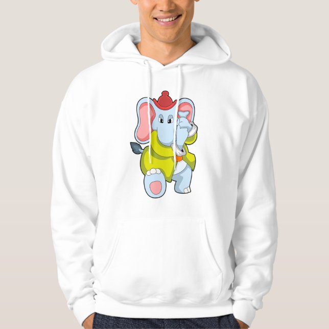 Elephant as Firefighter with Proboscis Hoodie (Front)