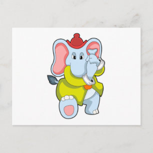 Elephant as Firefighter with Proboscis Postcard