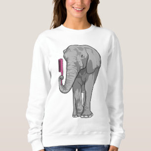 Elephant as Hairdresser with Comb Sweatshirt