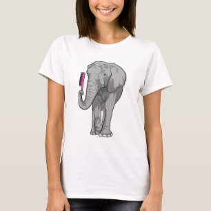 Elephant as Hairdresser with Comb T-Shirt