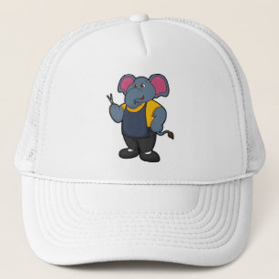 Elephant as Hairdresser with Scissors Trucker Hat