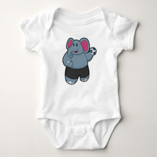 Elephant as Handball player with Handball ball Baby Bodysuit
