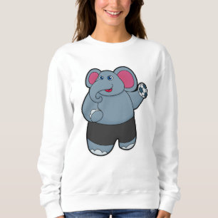 Elephant as Handball player with Handball ball Sweatshirt