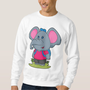 Elephant as Hiker with Backpack Sweatshirt