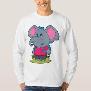 Elephant as Hiker with Backpack T-Shirt