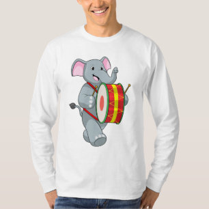 Elephant as Musician with Drum T-Shirt