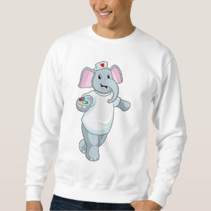 Elephant as Nurse with Medicine Sweatshirt