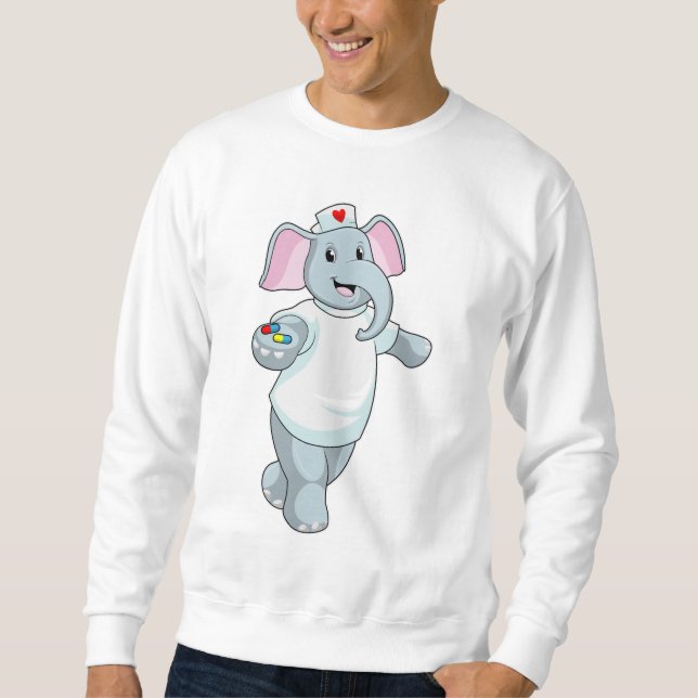 Elephant as Nurse with Medicine Sweatshirt (Front)