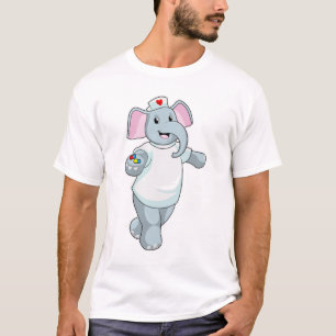 Elephant as Nurse with Medicine T-Shirt
