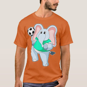 Elephant as player with Soccer T-Shirt