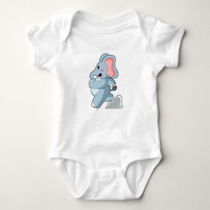 Elephant as Runner Baby Bodysuit