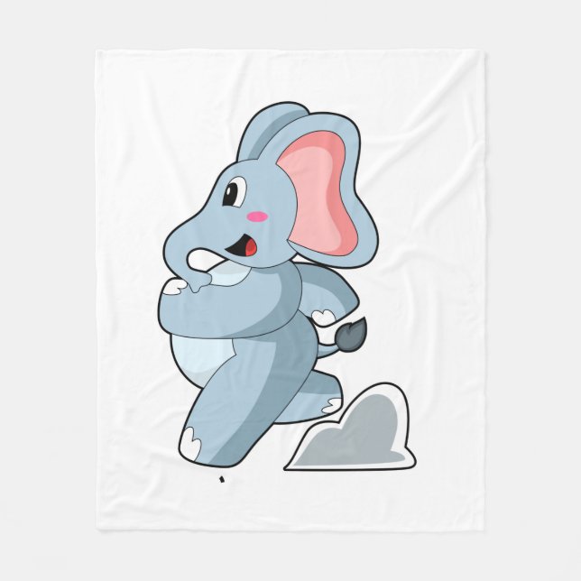 Elephant as Runner Fleece Blanket (Front)