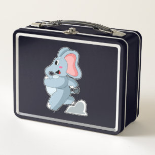 Elephant as Runner Metal Lunch Box
