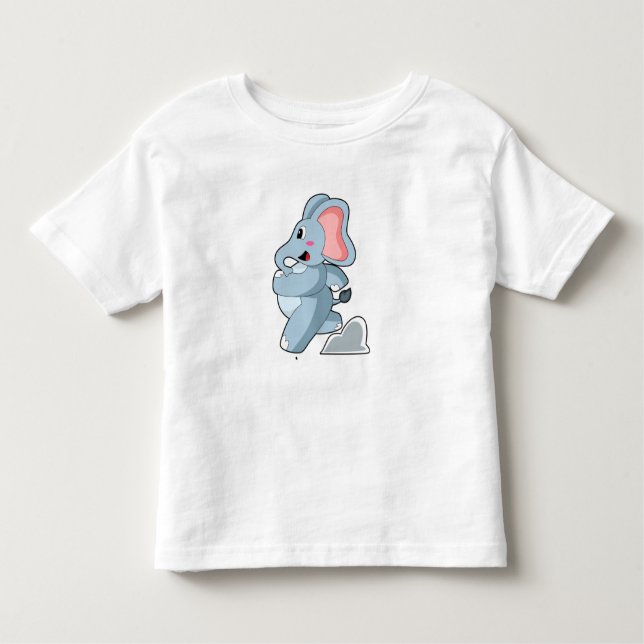 Elephant as Runner Toddler T-Shirt (Front)