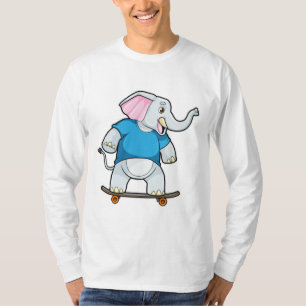 Elephant as Skater with Skateboard T-Shirt